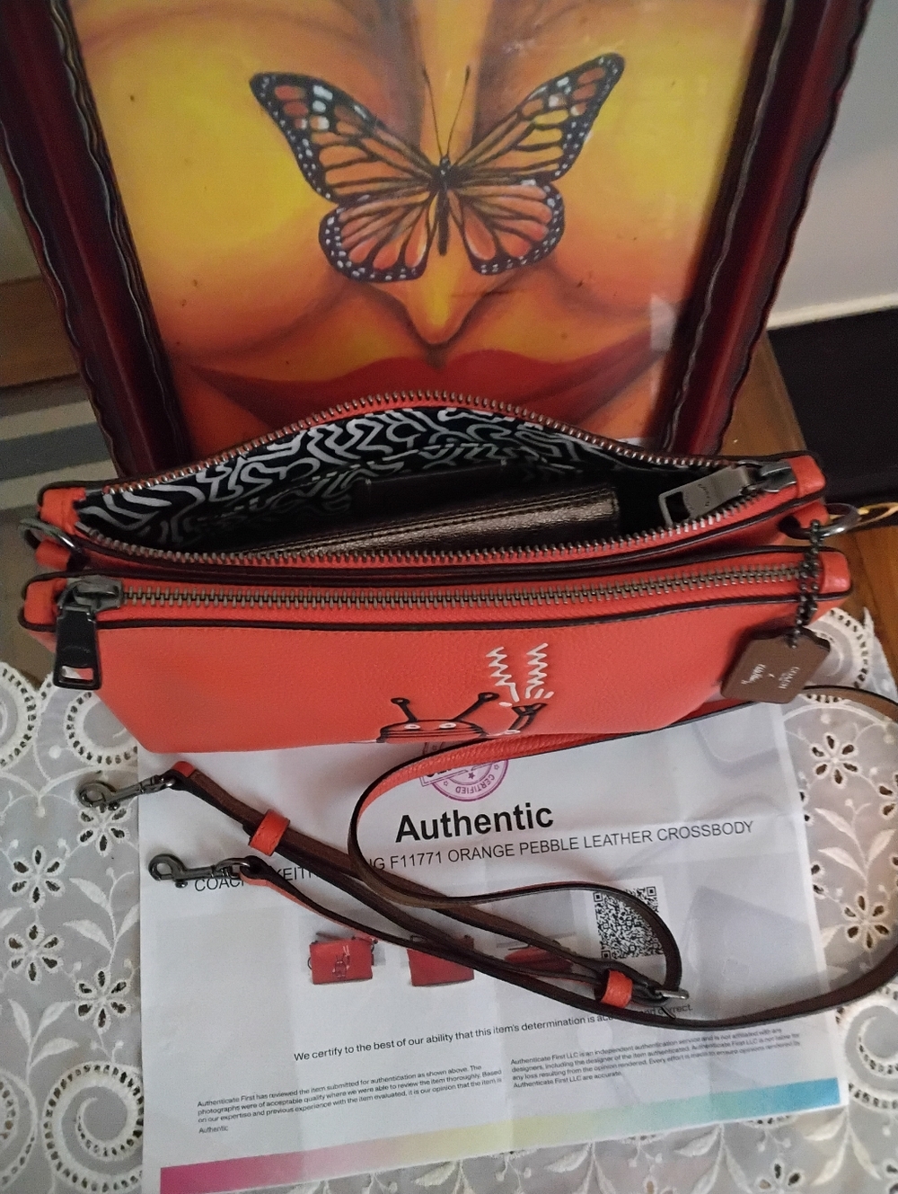 COACH X KEITH HARING ROBOT CROSSBODY BAG + WALLET Purse - Picture 3 of 14